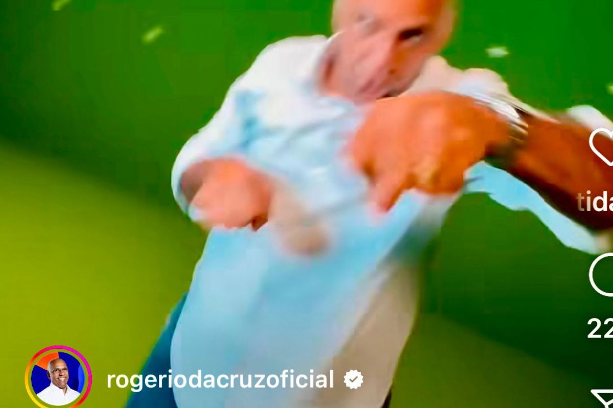 Rogério Cruz faz papel de palhaço em vídeo que fica dando socos no ar